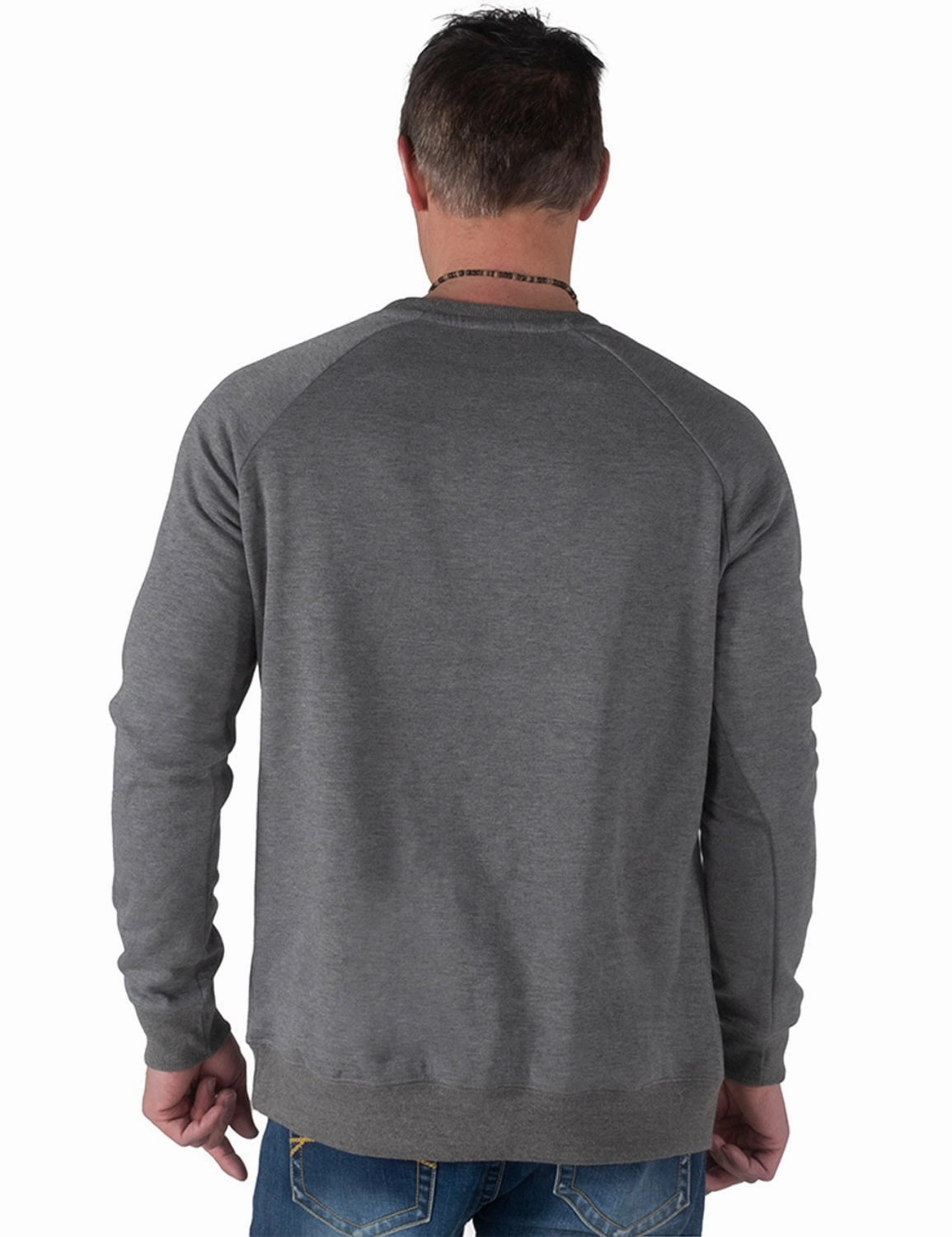 B Tuff Mens Did I Ask Heather Gray Poly/Rayon Sweatshirt Laser Cut Edge Detail Embellished Neckline