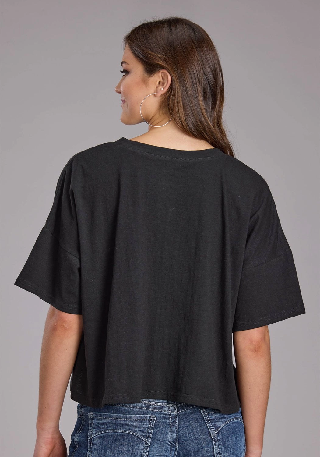 hypoallergenic material Roper Womens Wild Mustang Black 100% Cotton S/S T-Shirt