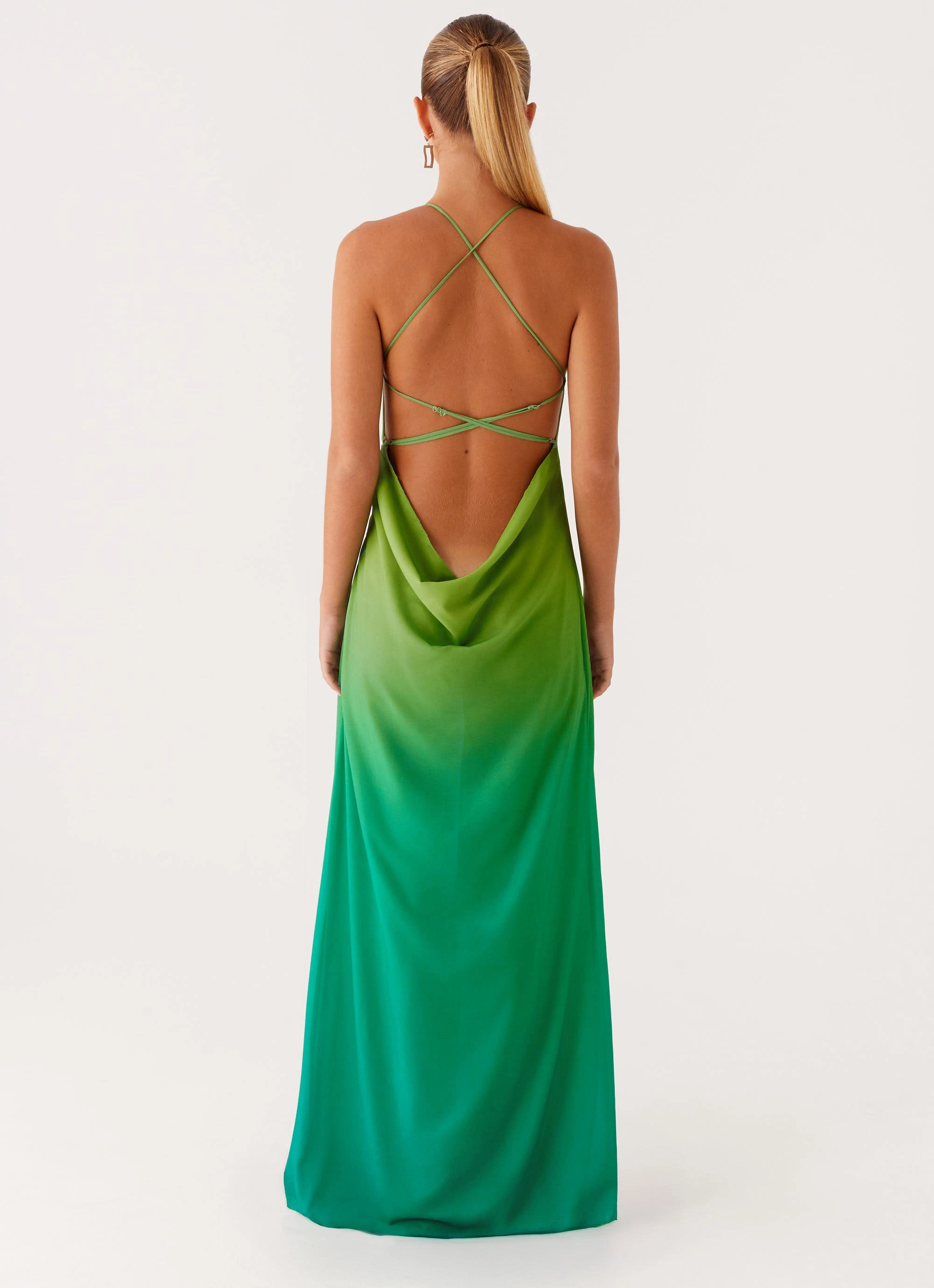Opposites Attract Maxi Dress - Green Ombre Fall Style Transitional Style