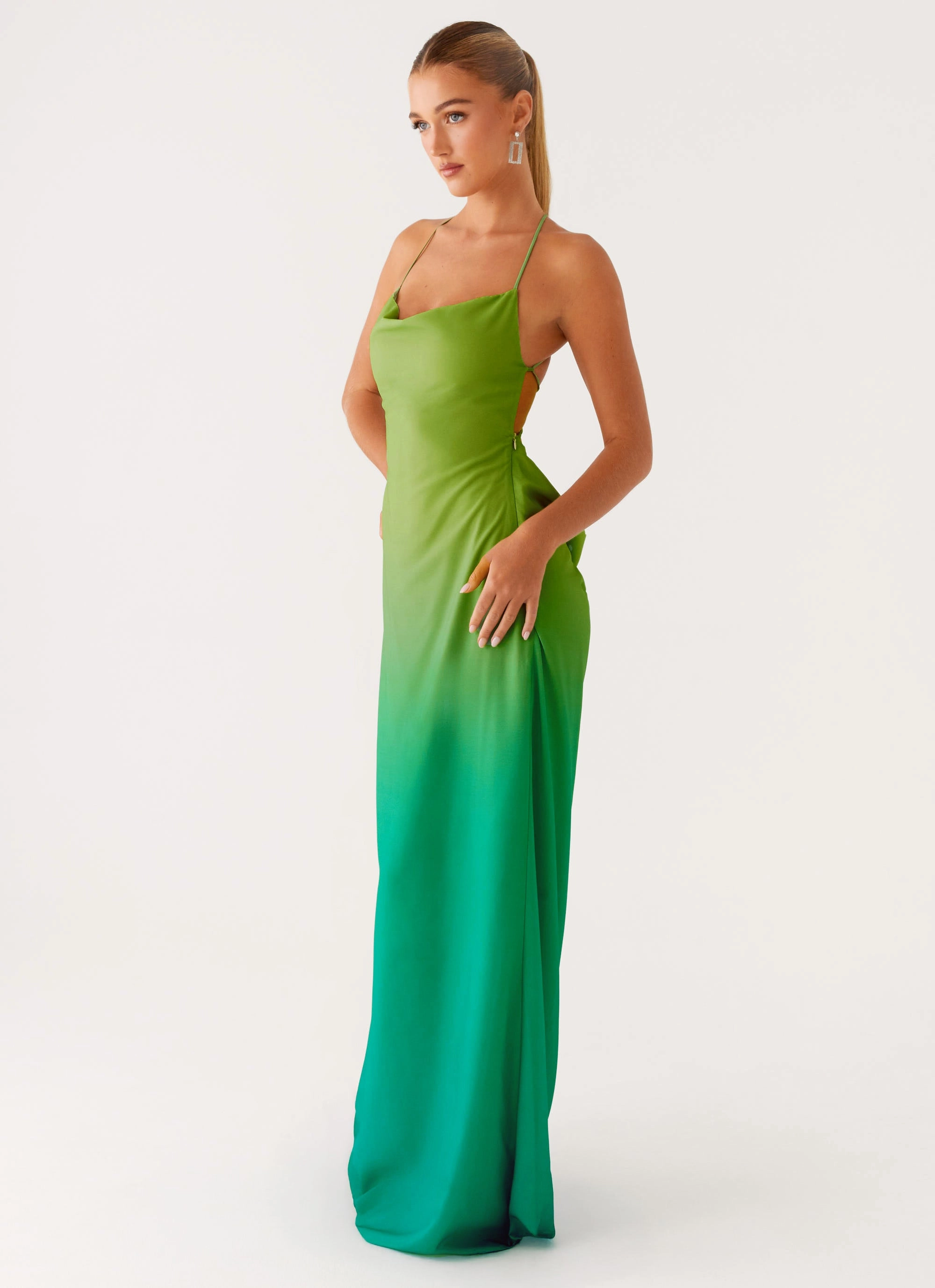 Subtle pattern Opposites Attract Maxi Dress - Green Ombre