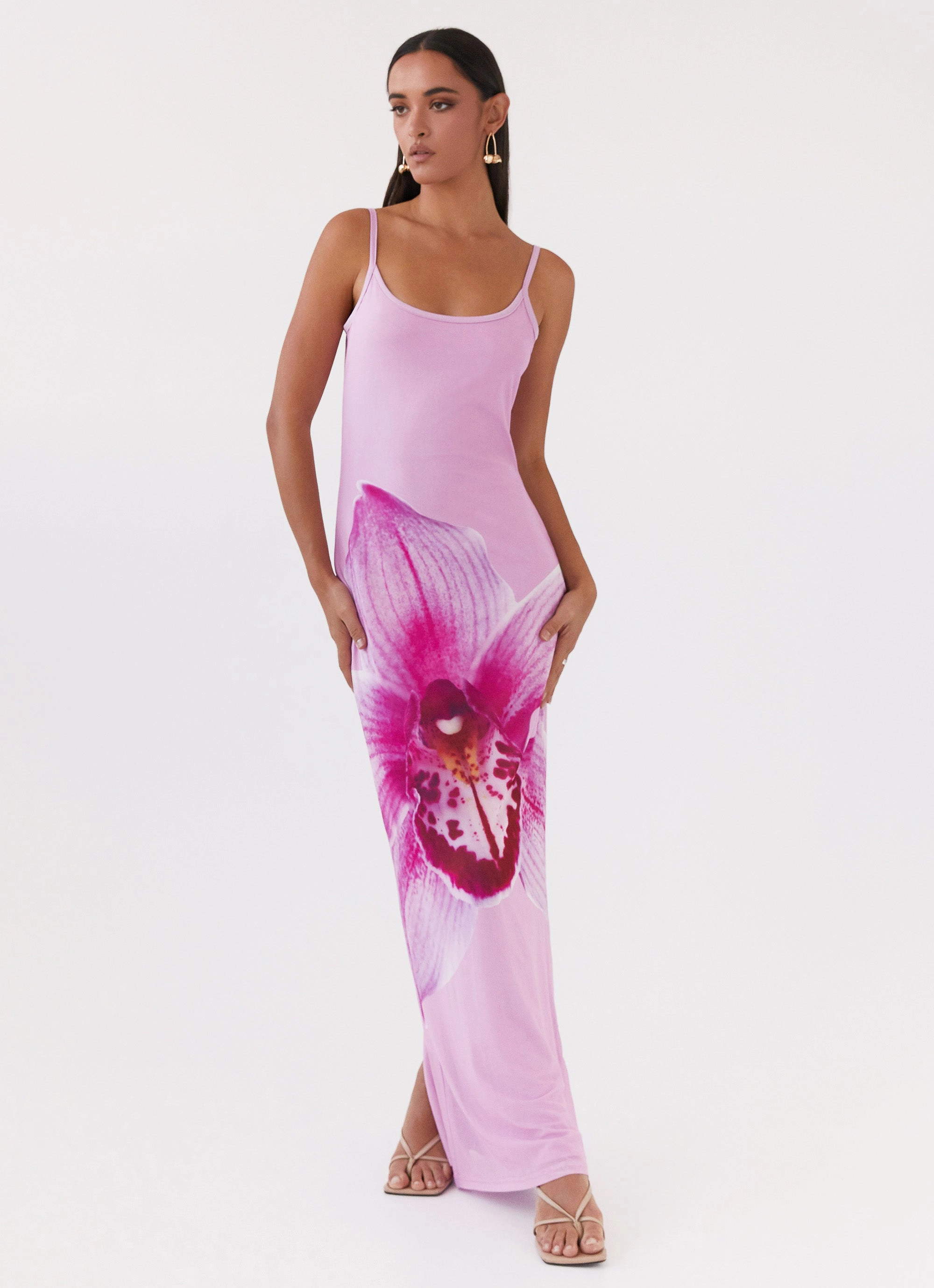 Bad News Mesh Maxi Dress - Pink Magnolia Street Look Cozy Vibes