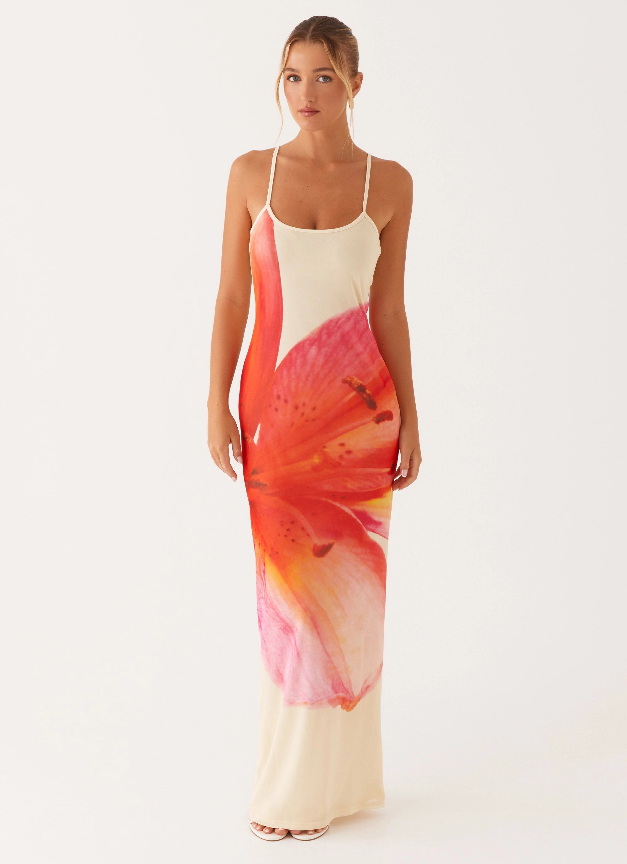 Comfortable Jacket Bad News Mesh Maxi Dress - Yellow Floral