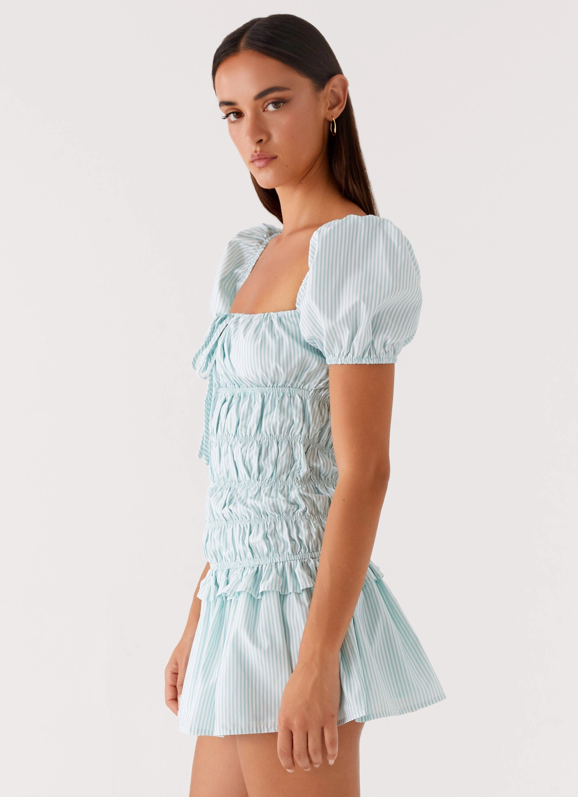 animal-print Yolene Mini Dress - Green Gingham