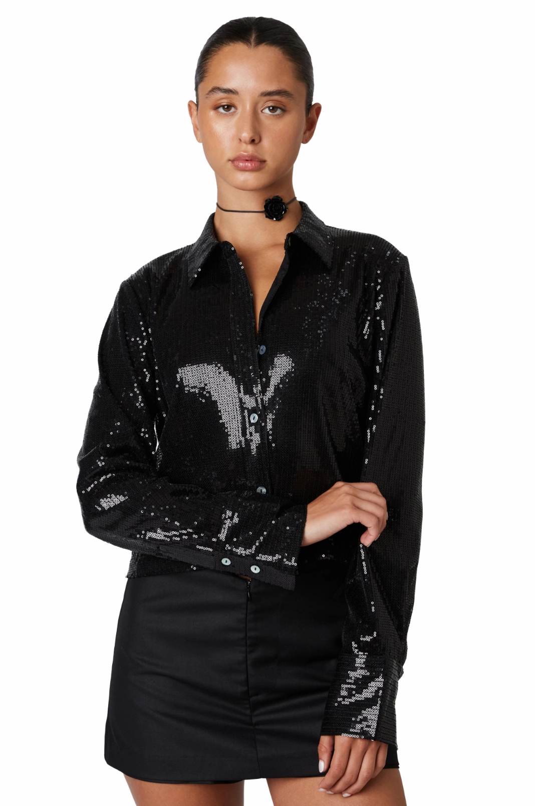 Thermal Insulation Core VNeckline Bardot Shirt