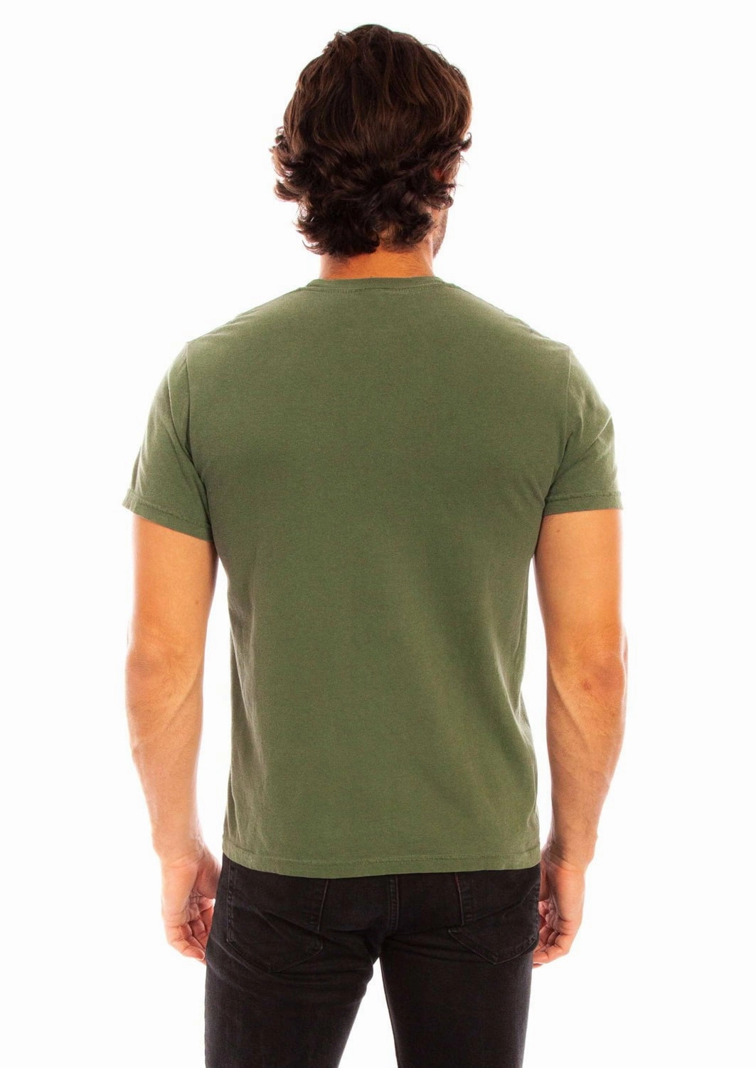 Scully Mens Crew Neck Olive 100% Cotton S/S T-Shirt Multi Directional Stretch