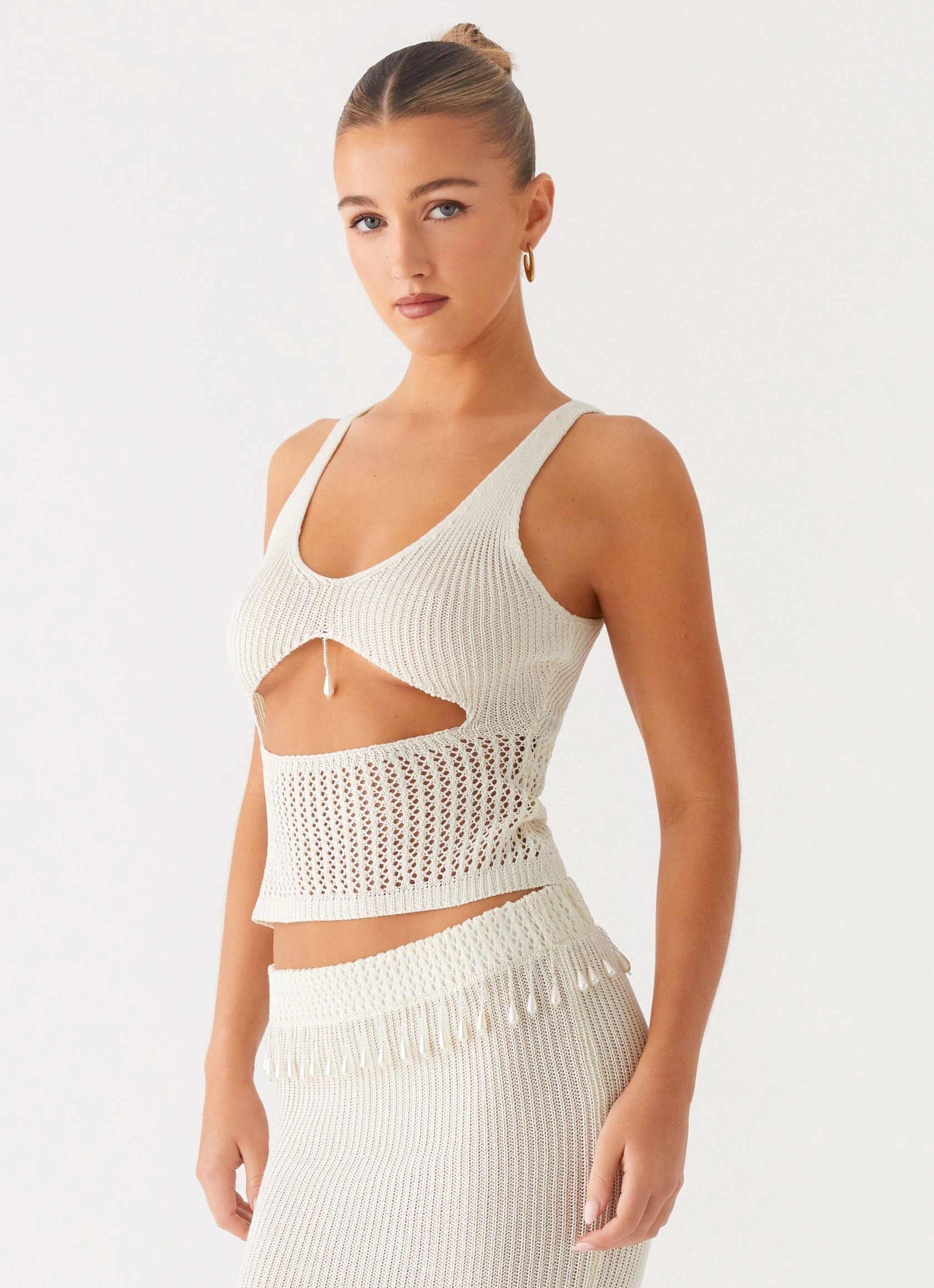 Basilia Knit Top - Off White Spring Brunch