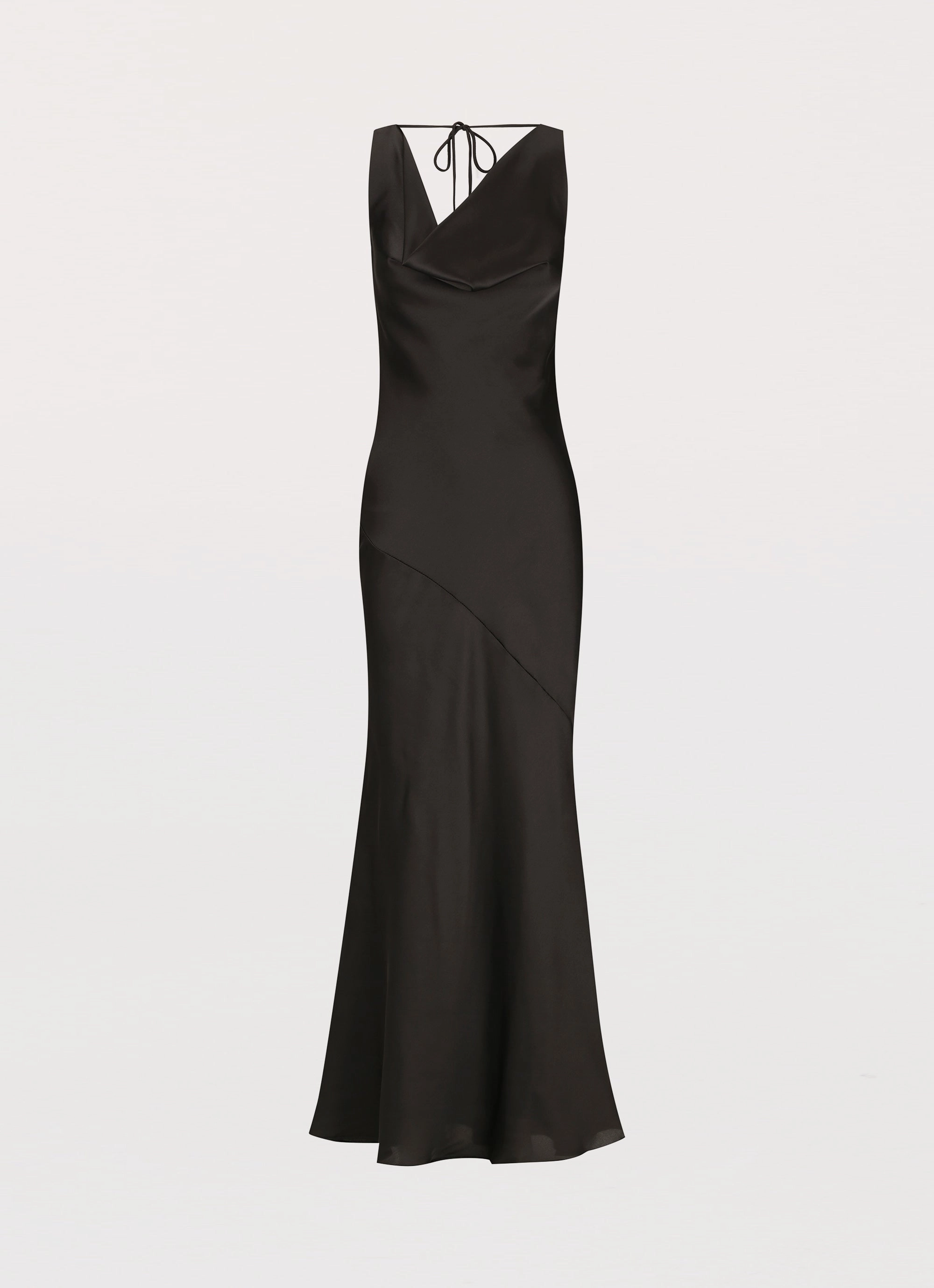 Oversized Fit Be Mine Satin Maxi Dress - Black