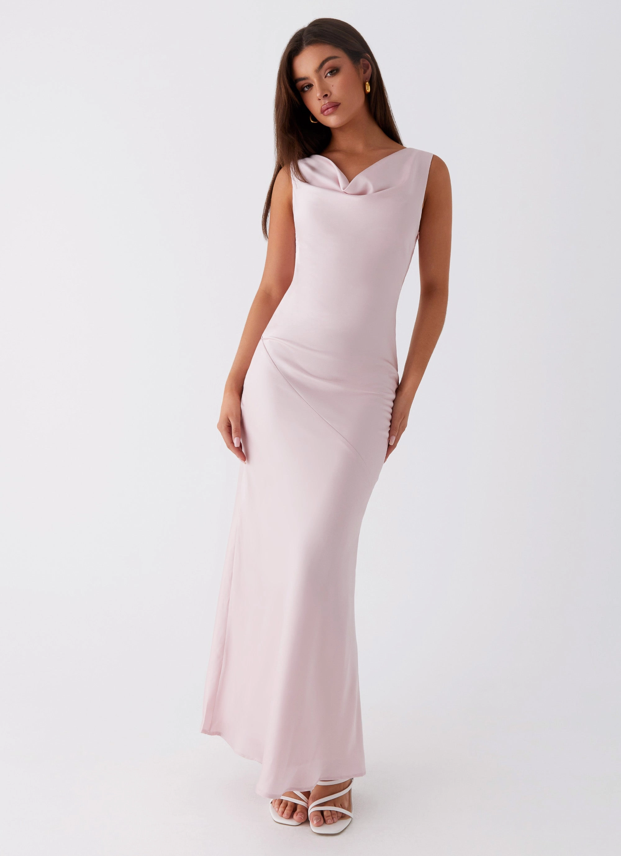 Stylish Protective Coat Be Mine Satin Maxi Dress - Mauve Pink