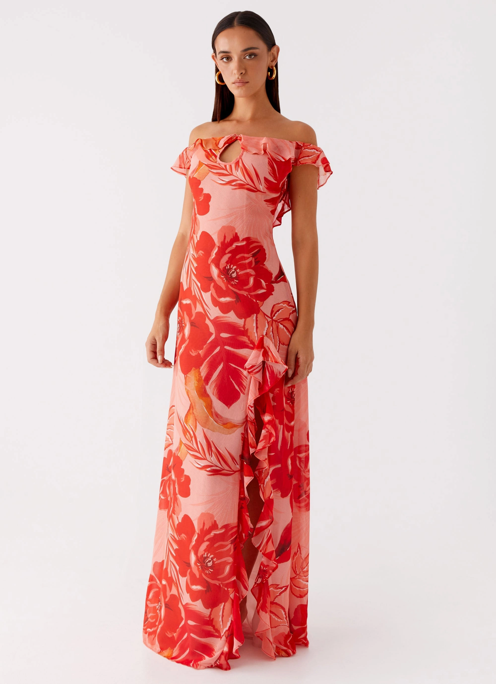 Cassiday Maxi Dress - Sicily Sunsets Print Back Detail