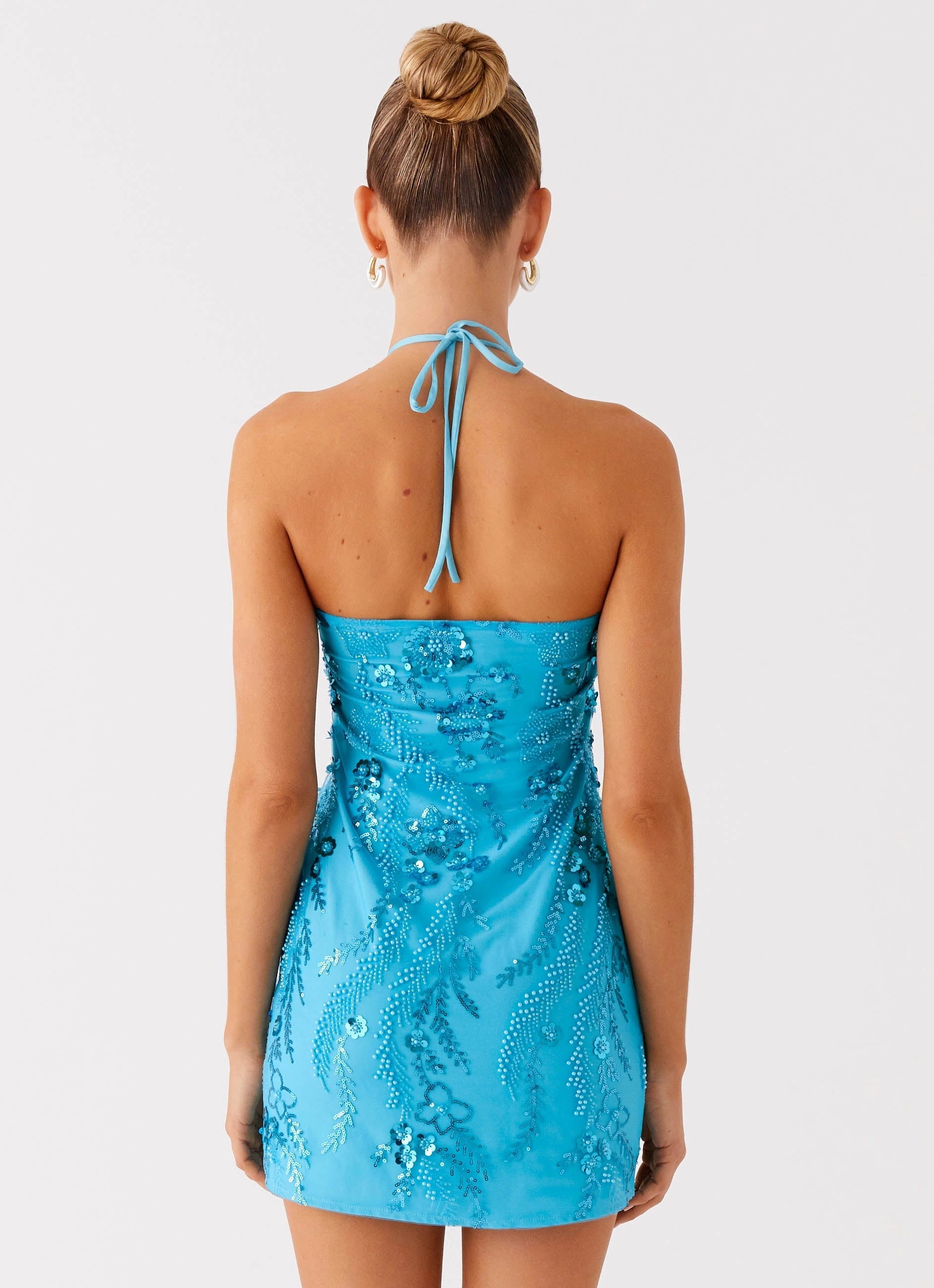 Bebe Beaded Mini Dress - Royal Blue Windproof Coat