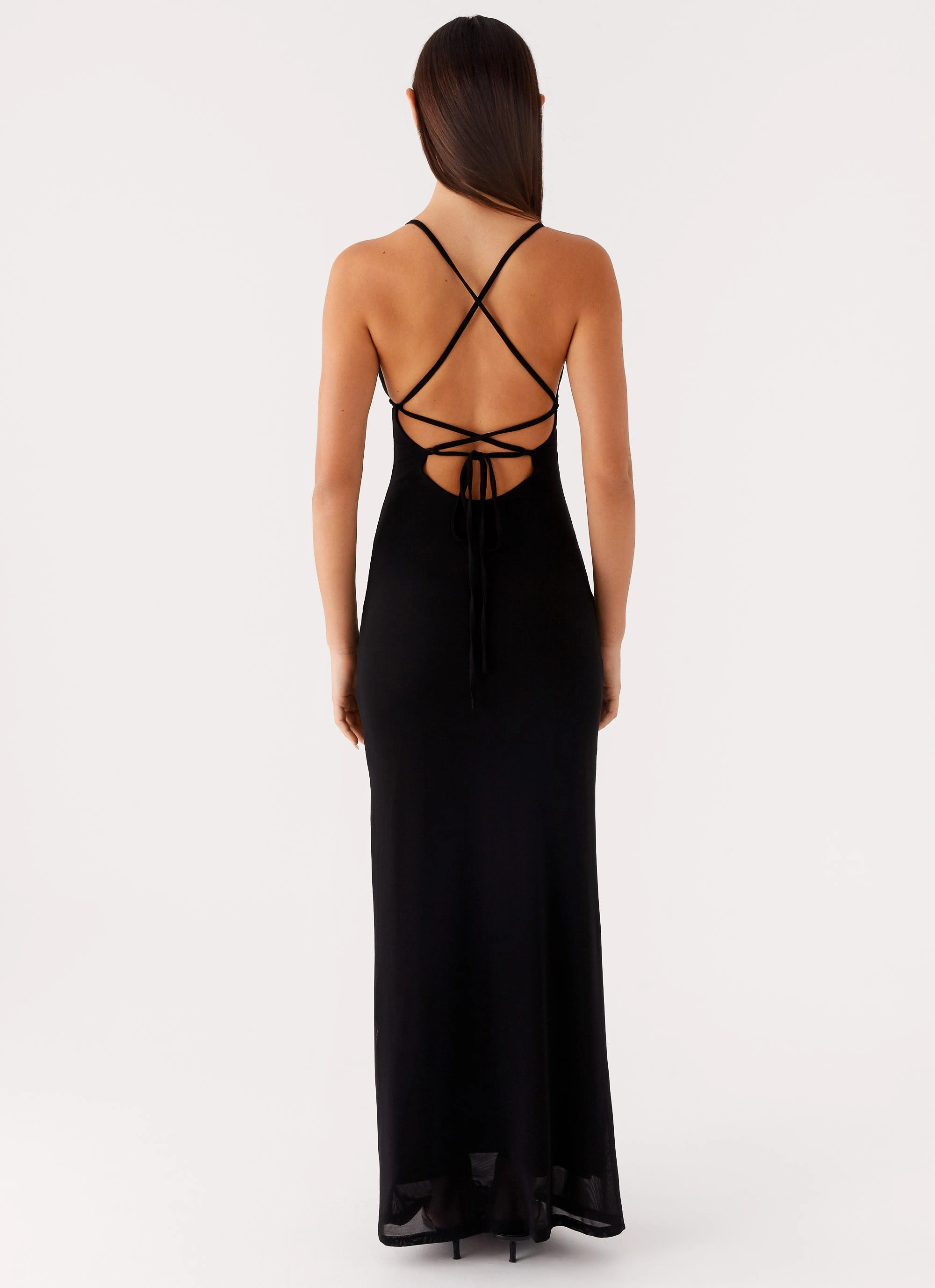 Beki Beaded Mesh Maxi Dress - Black Versatile Wearable
