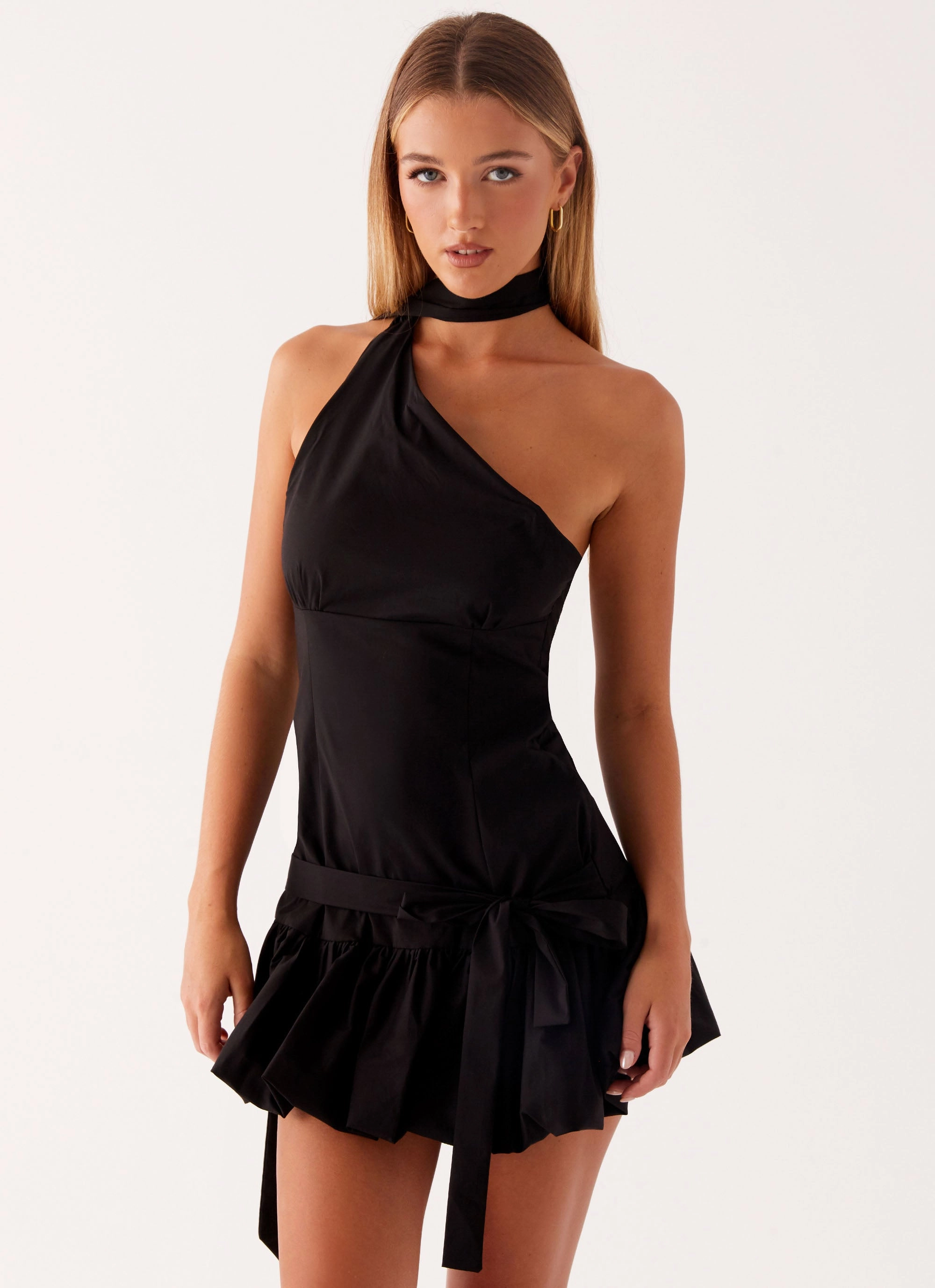 Belina Scarf Mini Dress - Black Casual Wear