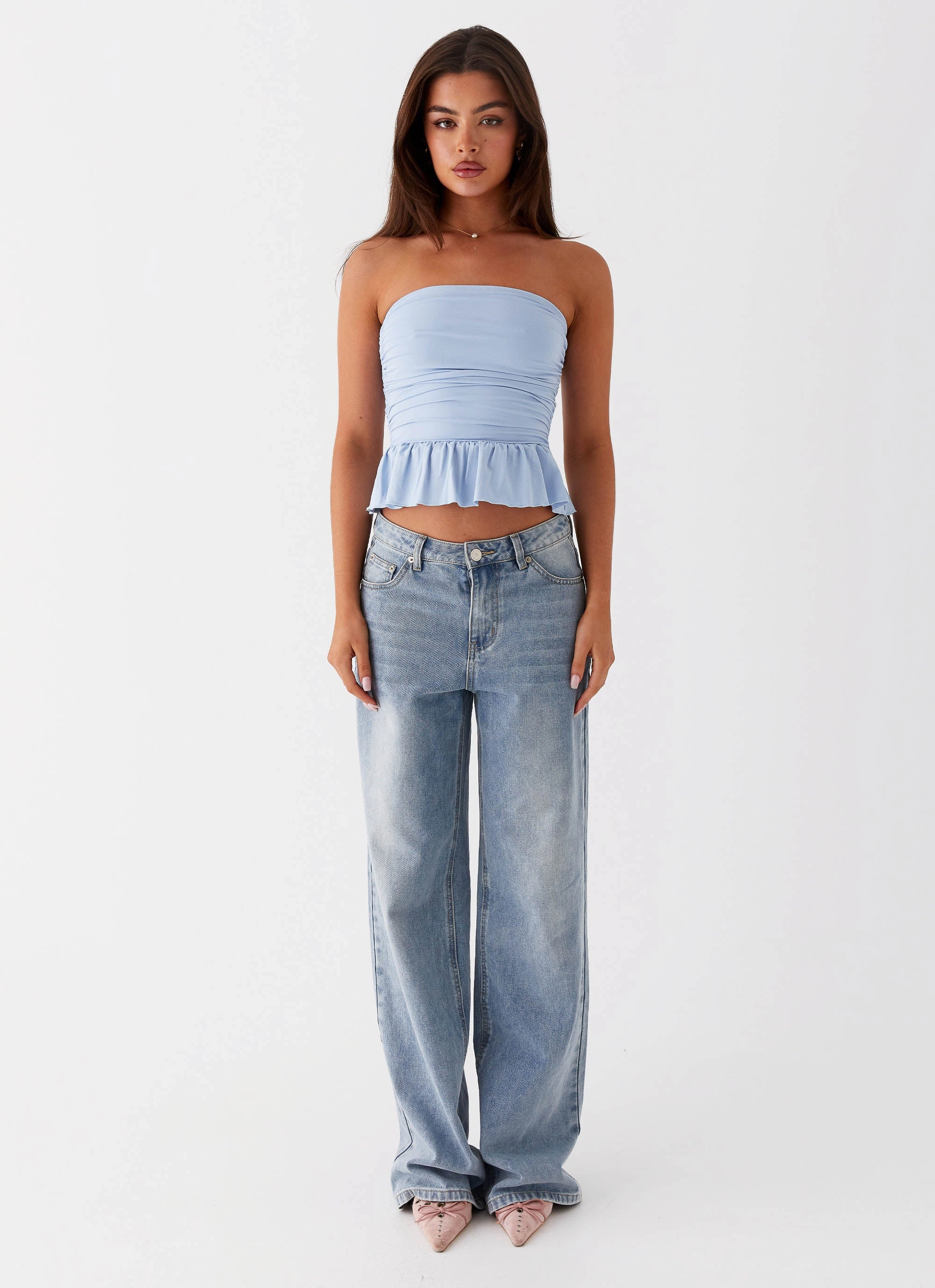 Bella Lou Tube Top - Blue DurableZipper Lightweight Weave