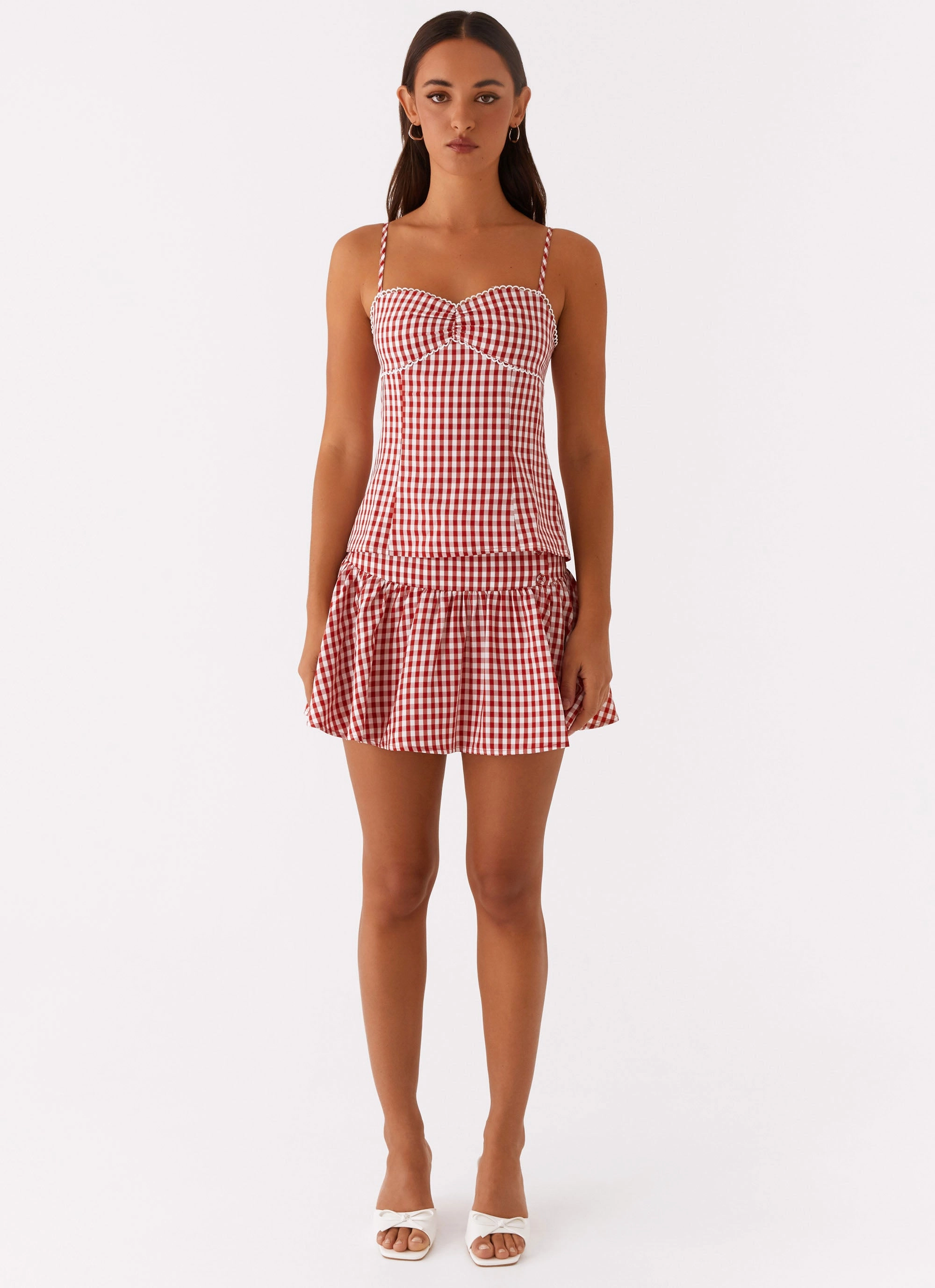 Bellamy Top - Red Gingham SleevelessOption