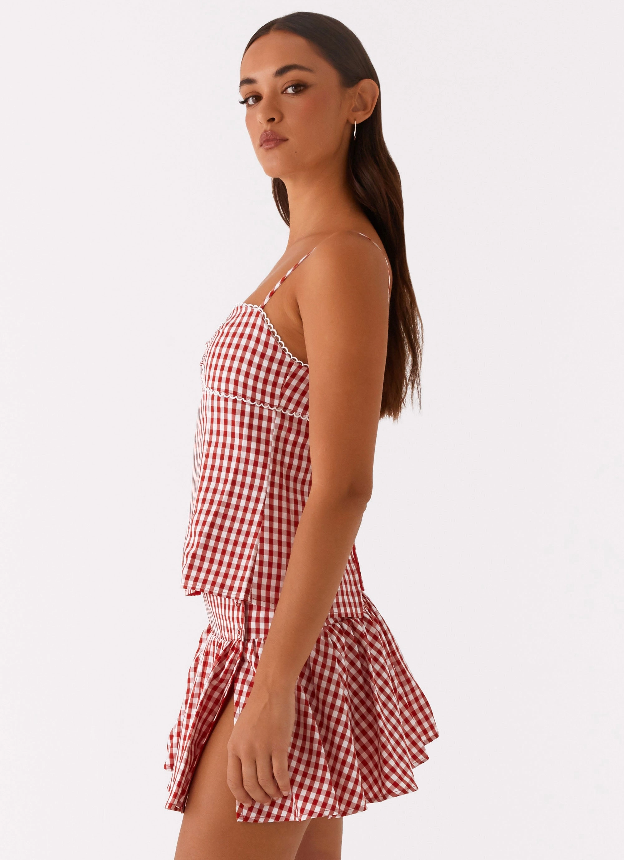 Bellamy Top - Red Gingham Versatile Base Layer HypoallergenicMaterial