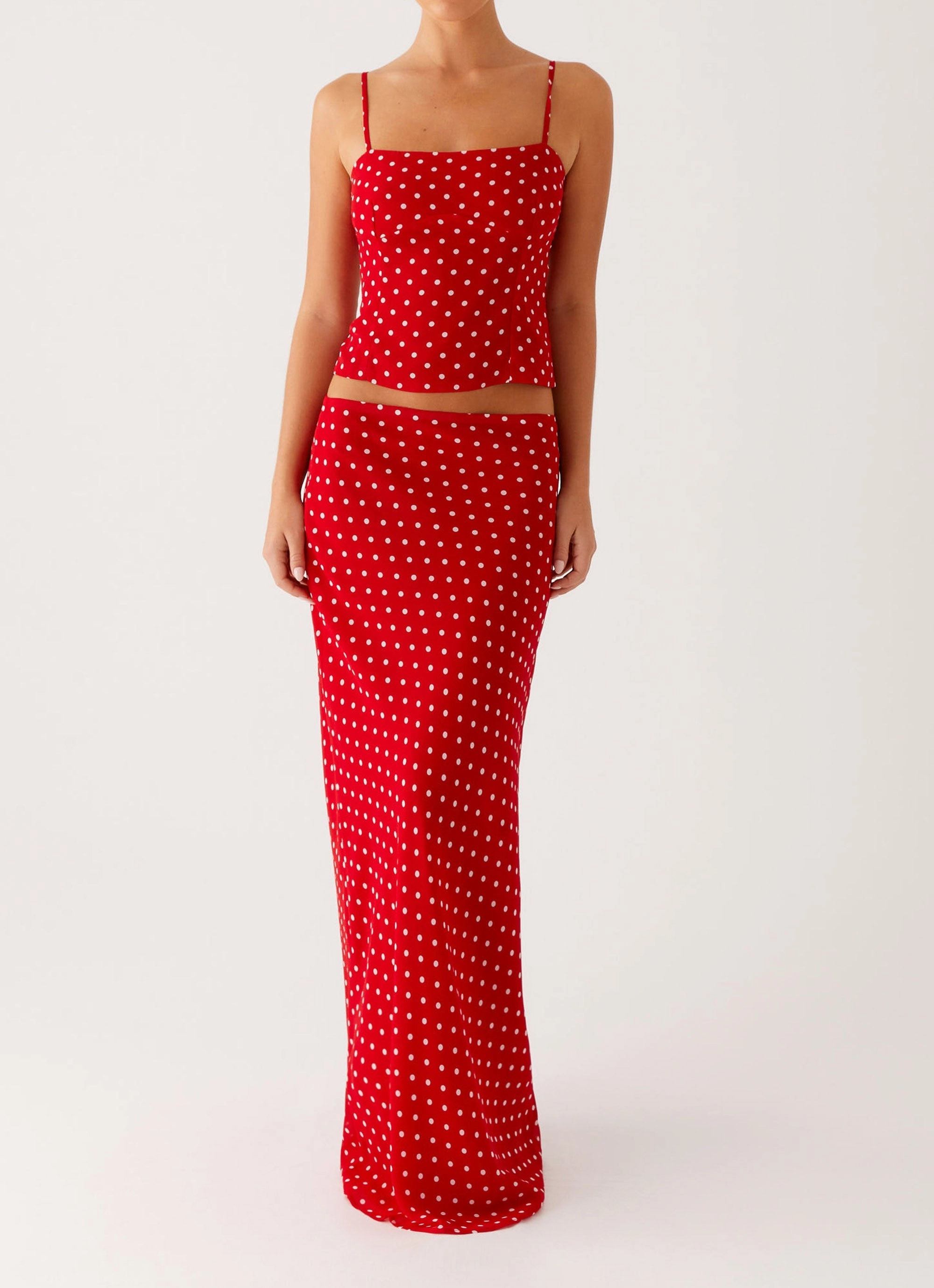 Bendita Maxi Skirt - Red Polka Dot High End Quality Minimalist fashion