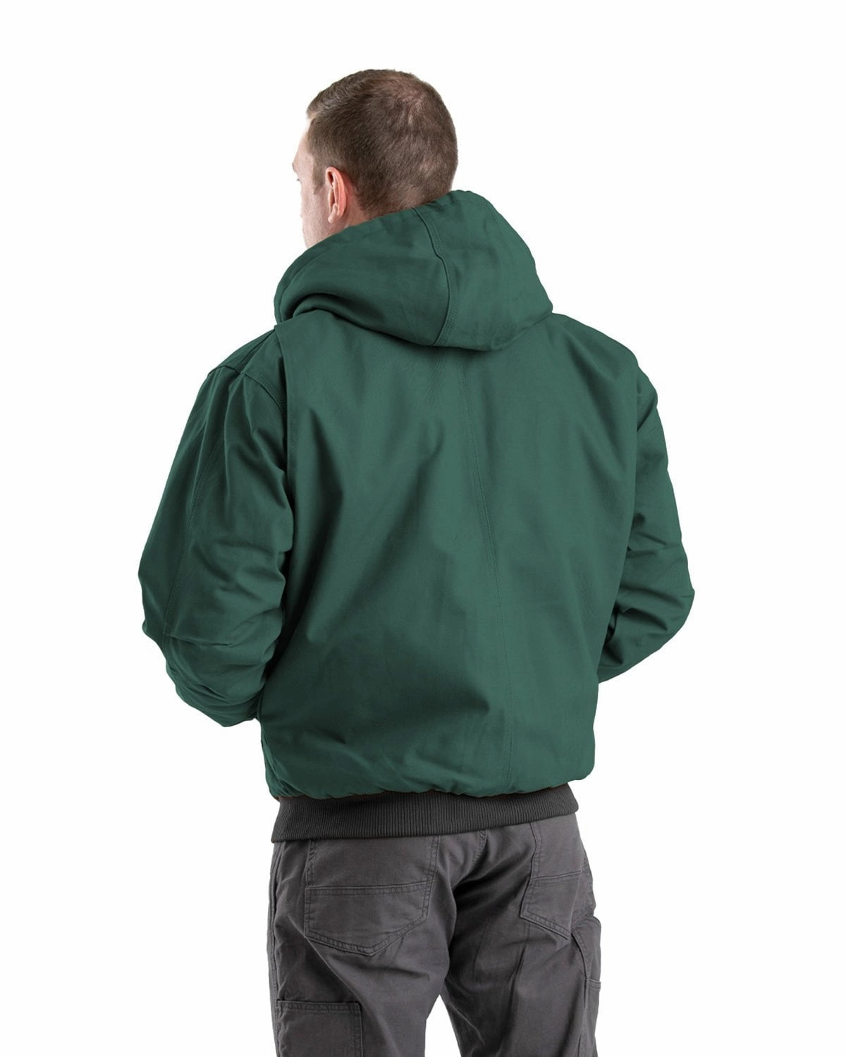 Quilted Interior Layer Berne Apparel Mens Heritage Duck Hooded Active Green 100% Cotton Jacket