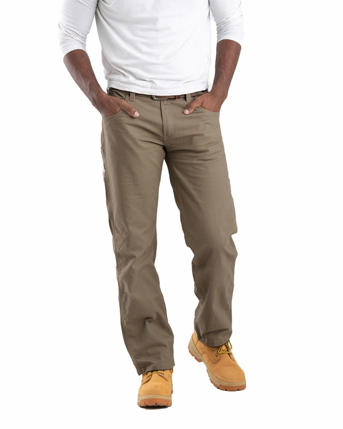 Berne Apparel Mens Highland Flex Carpenter Timber Khaki Cotton Blend Work Pants Urban Utility