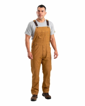 Extra Layer Piece All Weather Performance Berne Apparel Mens Highland Flex Unlined Brown Duck Cotton Blend Bib Overall