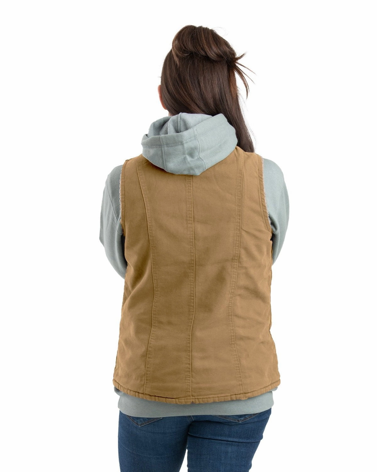 Heat Keep Berne Apparel Womens Sherpa-Lined Softstone Duck Brown Duck 100% Cotton Vest