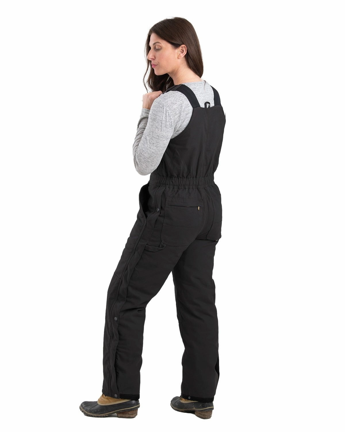 Modular Layering System Berne Apparel Womens Softstone Duck Insulated Black 100% Cotton Bib Overall