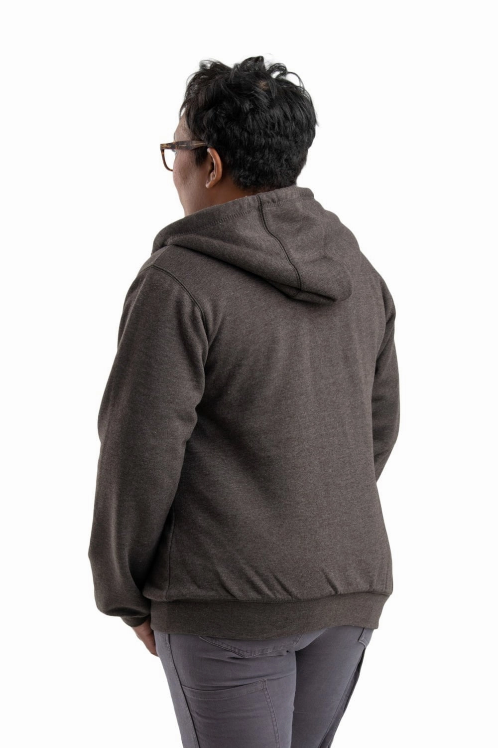 Berne Clay Heather Cotton Blend Womens Insulated Zip Hooded Sweatshirt Cozy Warm Layer