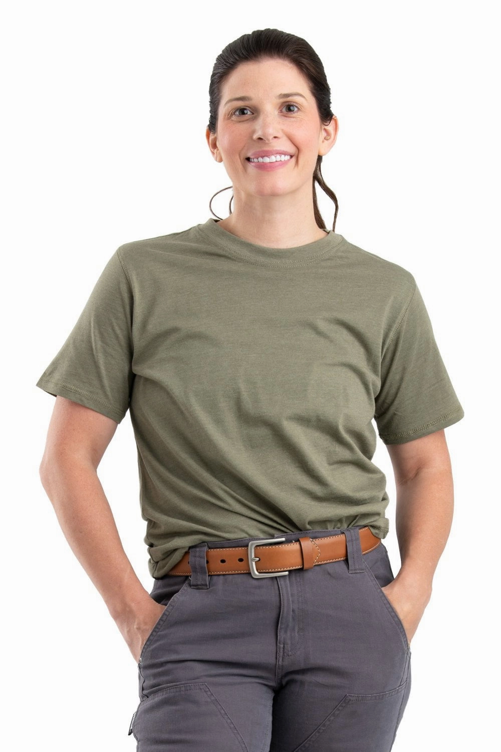 Berne Lichen Cotton Blend Womens Performance Tee S/S All-day Comfort Smart Appearance