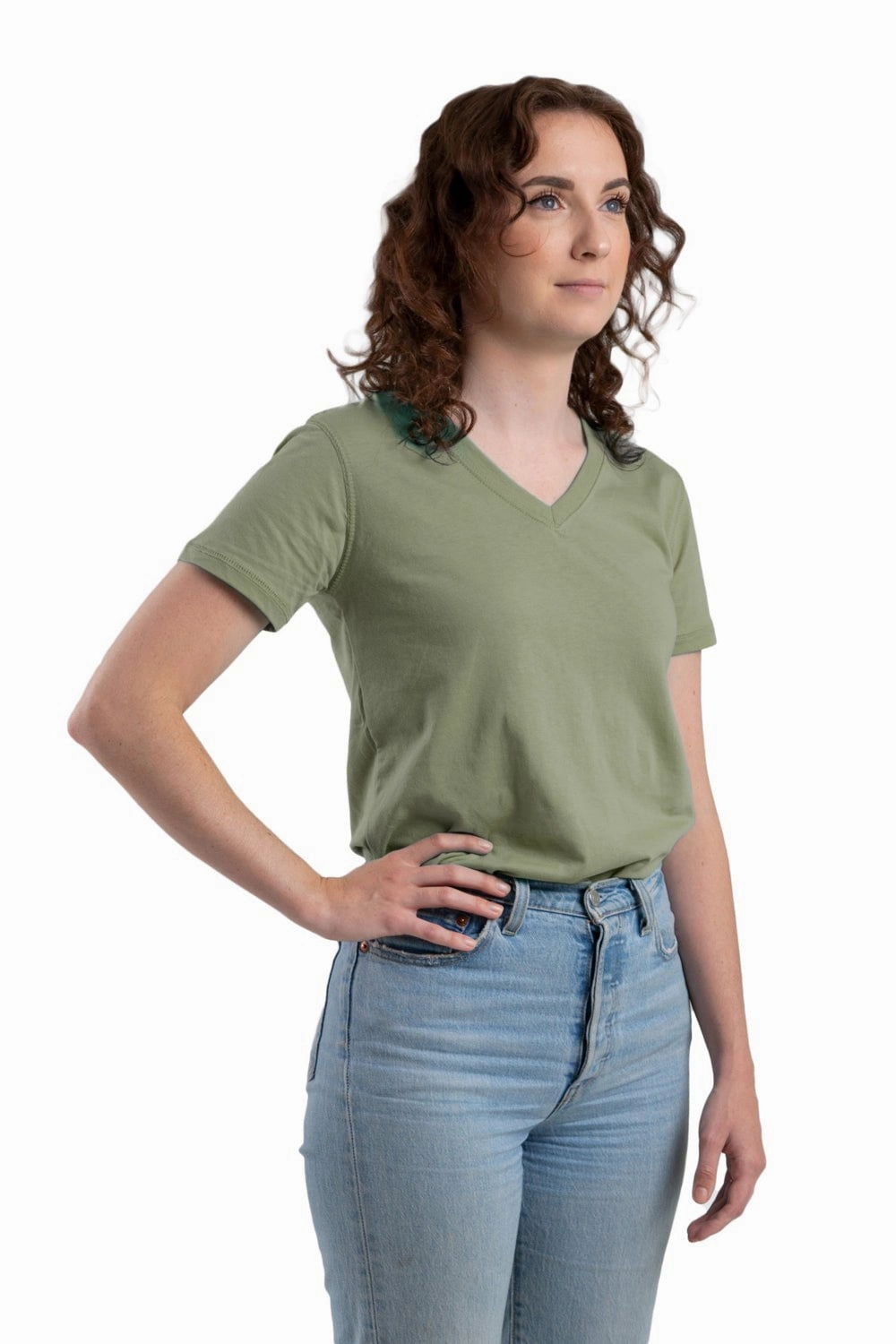 Berne Lichen Cotton Blend Womens Performance V-Neck Tee S/S Dinner Date High-Quality Material