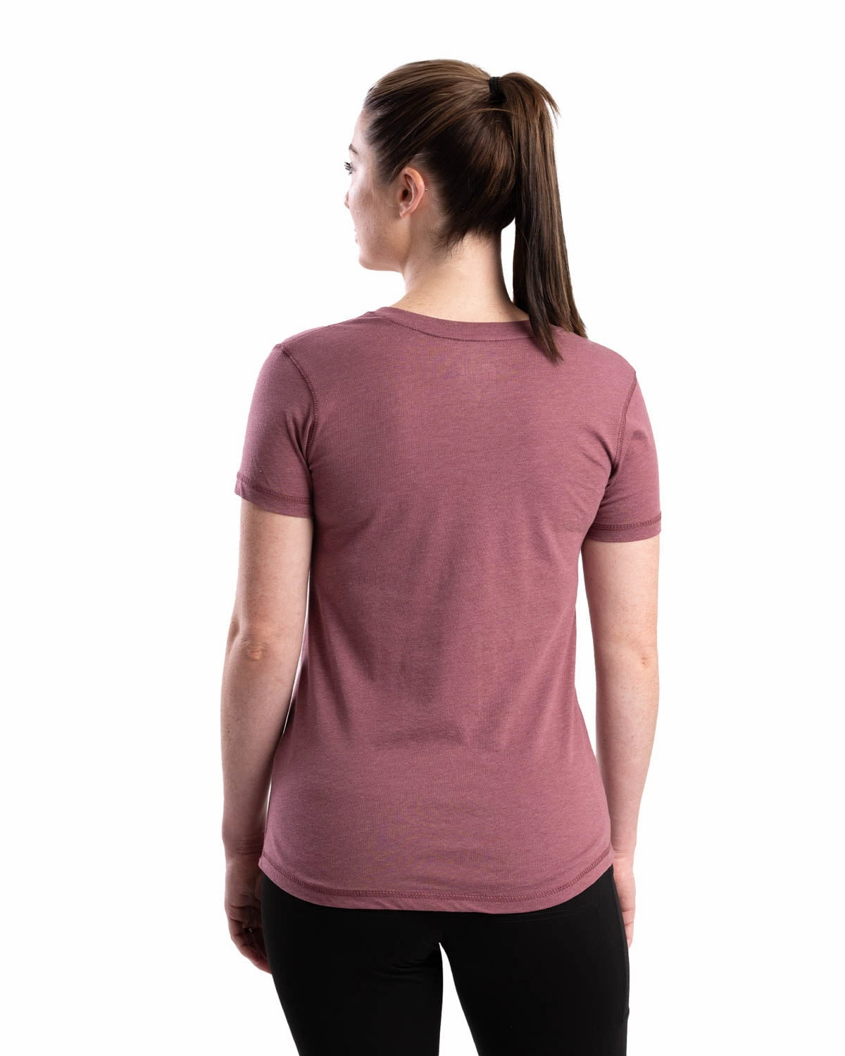 Anniversary Special Berne Mauve Cotton Blend Ladies Lightweight Performance V-Neck S/S
