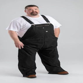 Non Irritating Collar Foldable Design Berne Mens Black 100% Cotton Unlined Duck Bib Overall