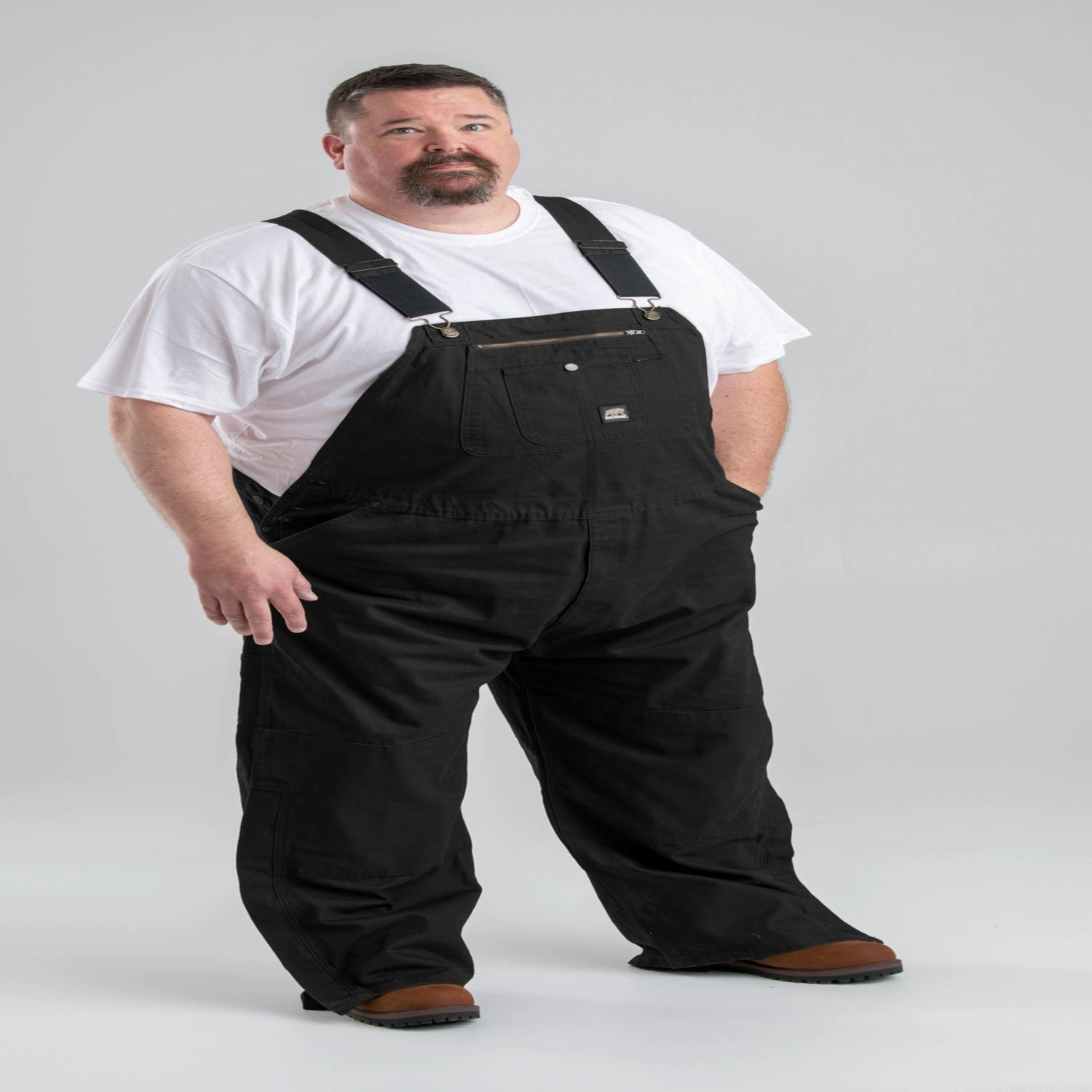 Everyday apparel Flame retardant Berne Mens Black 100% Cotton Unlined Duck Bib Overall