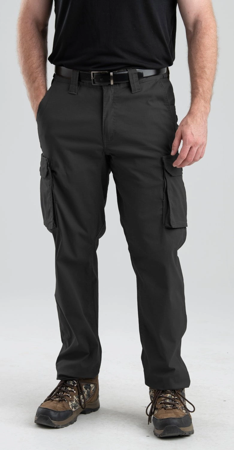 Feminine Cut Modern Fit Berne Mens Black Cotton Blend Echo Zero Six Cargo Pant