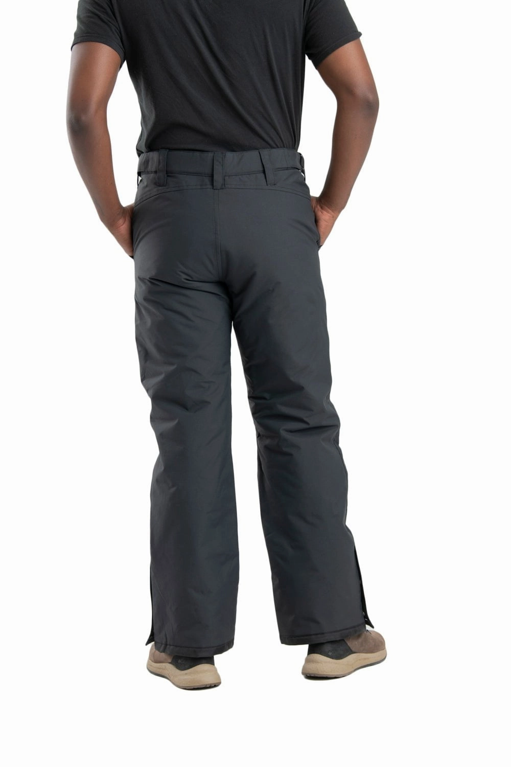 Berne Mens Black Nylon Coastline Waterproof Insulated Storm Pants Reversible design Flexible Fit