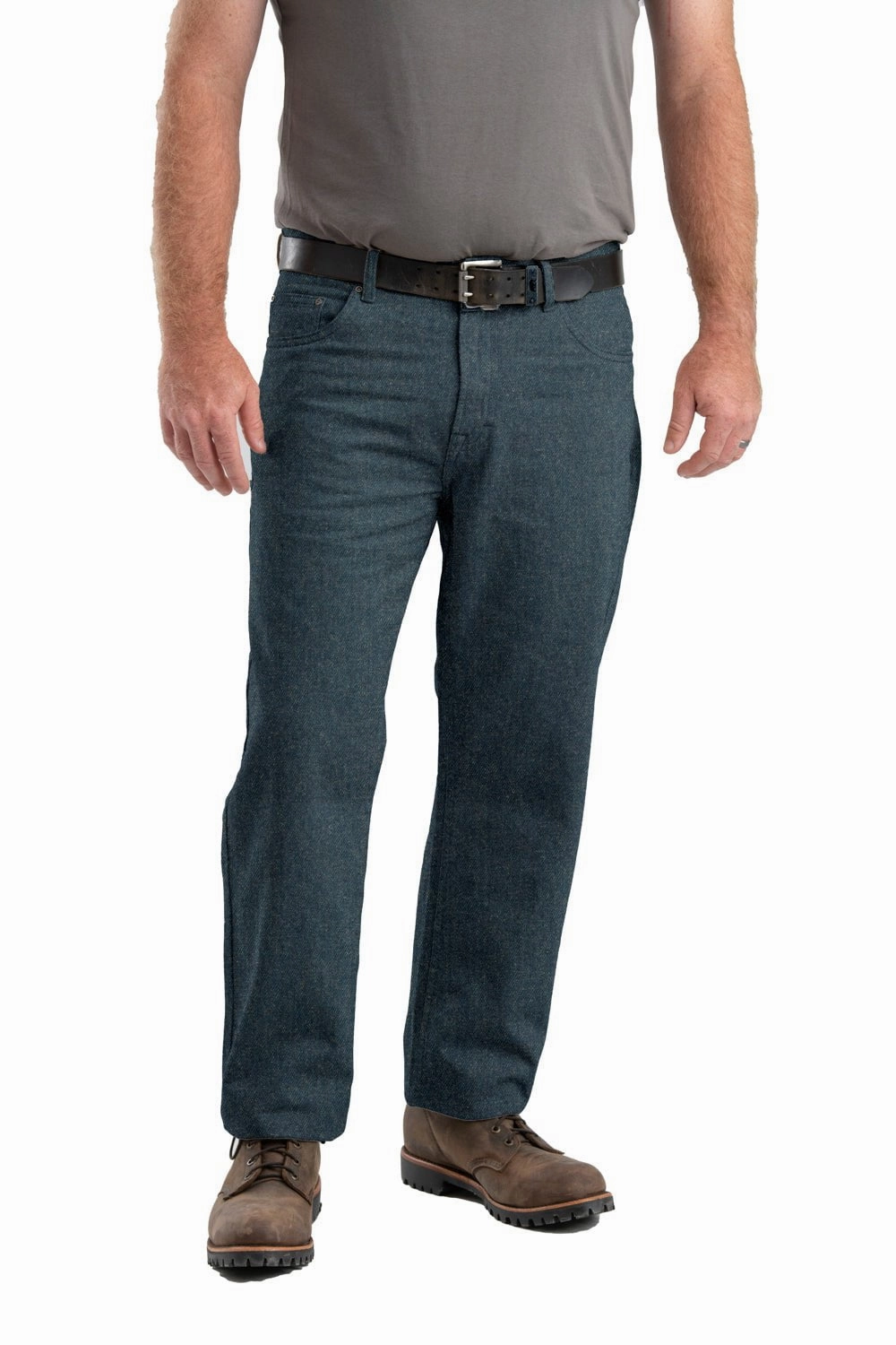 Berne Mens Classic Stone Wash Cotton Blend Heritage Flex Relaxed Fit Jeans Flexible Fabric