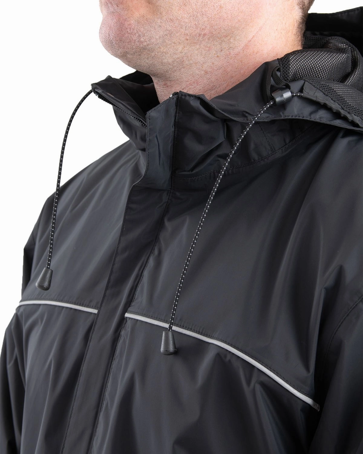 Abrasion Resistant Surface Anti Slip Interior Berne Mens Coastline Lightweight Hooded Rain Black Polyester Softshell Jacket