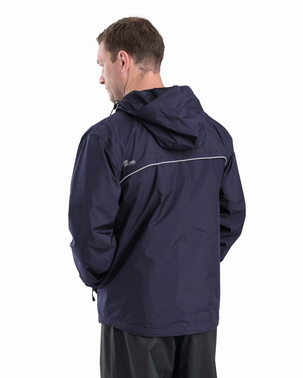 Heat Keep Sun Protective Fabric Berne Mens Coastline Lightweight Hooded Rain Navy Polyester Softshell Jacket
