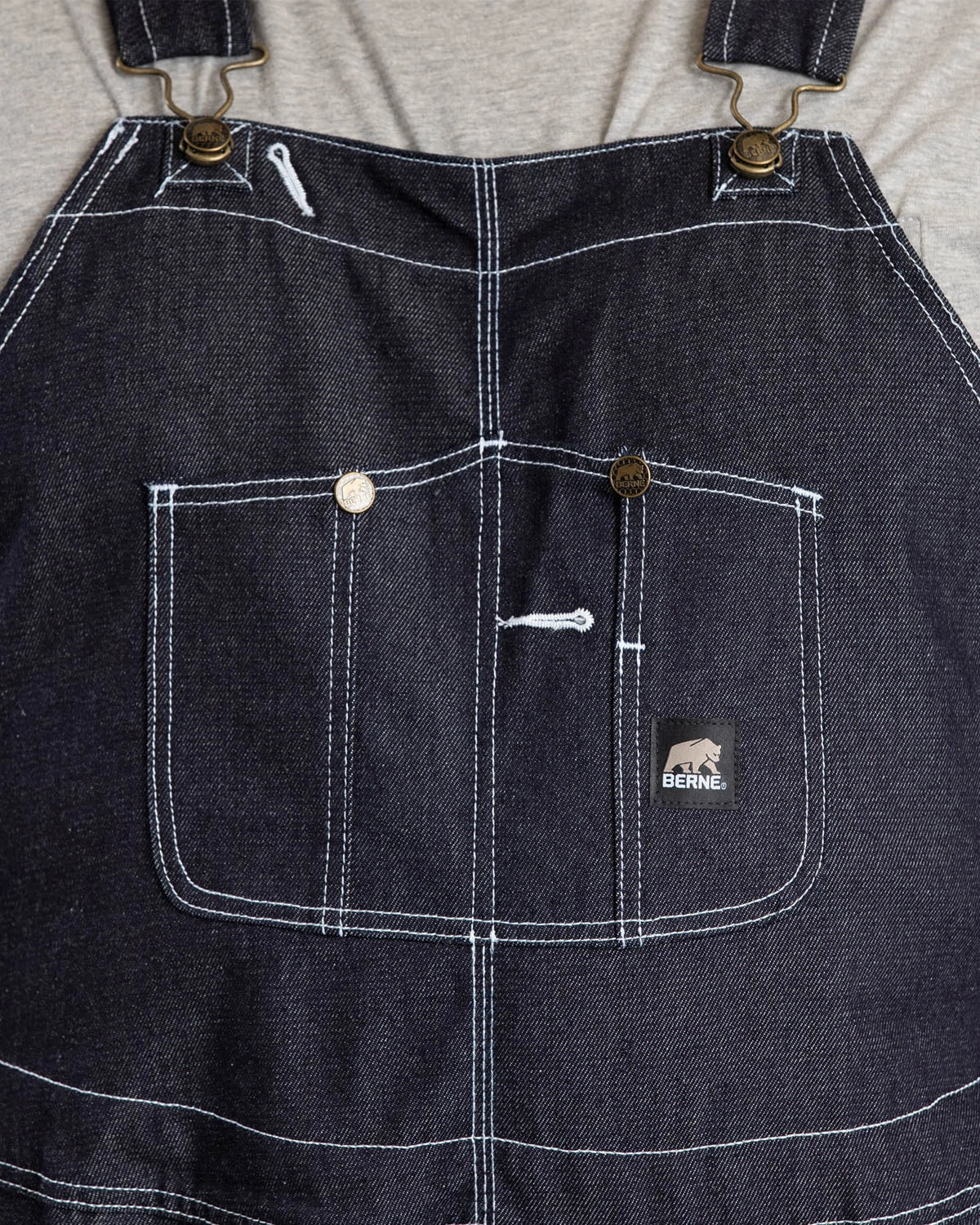 Ergonomic Seams Berne Mens Denim 100% Cotton Unlined Bib Overall