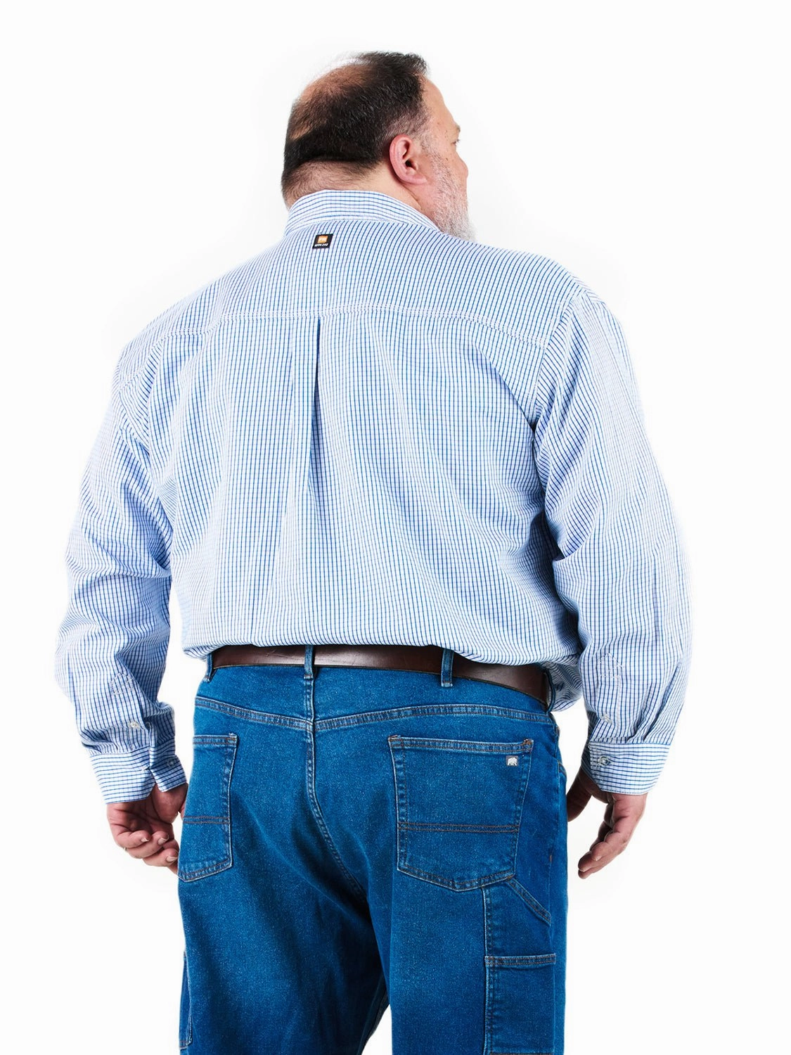 Berne Mens FR Button Down Plaid Work Navy 100% Cotton L/S Shirt Smart Casual Plus Size