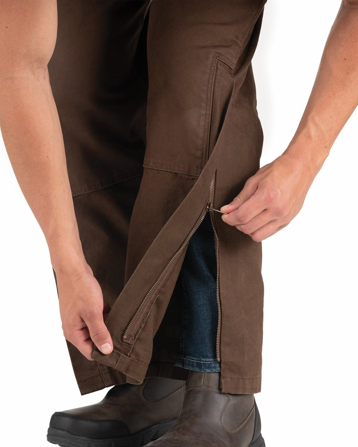 Wrinkle Resistant Ultra Flexible Berne Mens Heartland Unlined Washed Duck Bark 100% Cotton Bib Overall