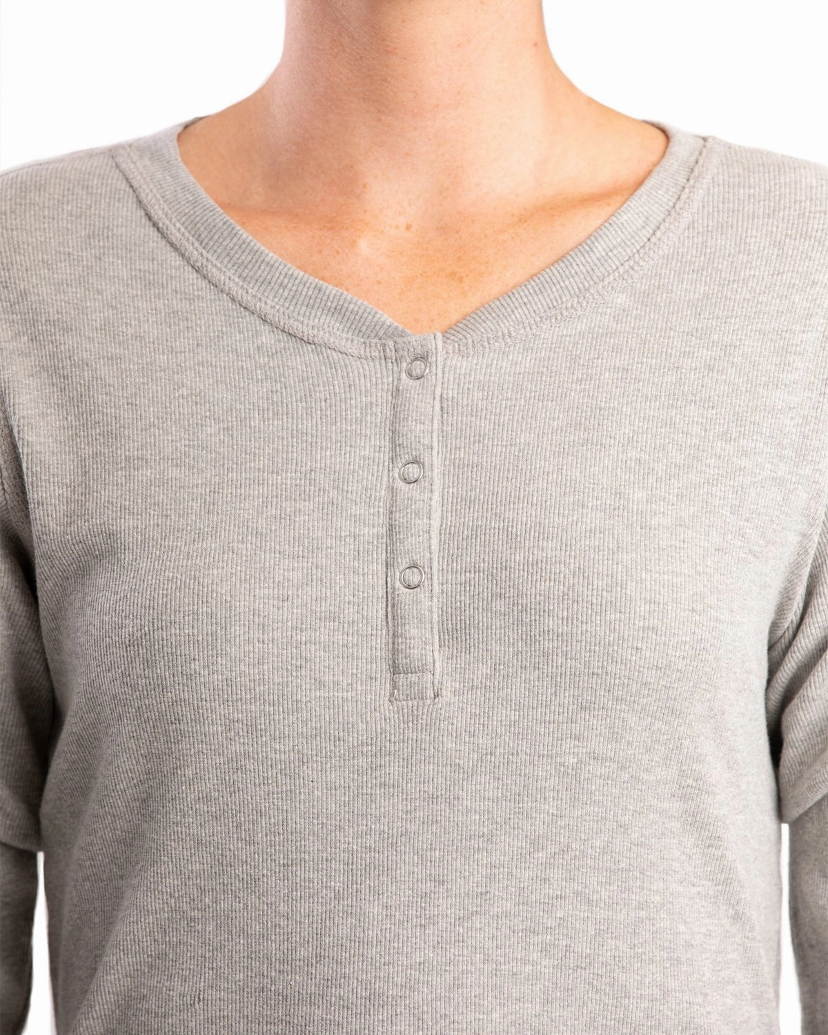 Berne Mens Heavyweight Rib-Knit Grey Cotton Blend L/S Henley networking event Anti Static Finish