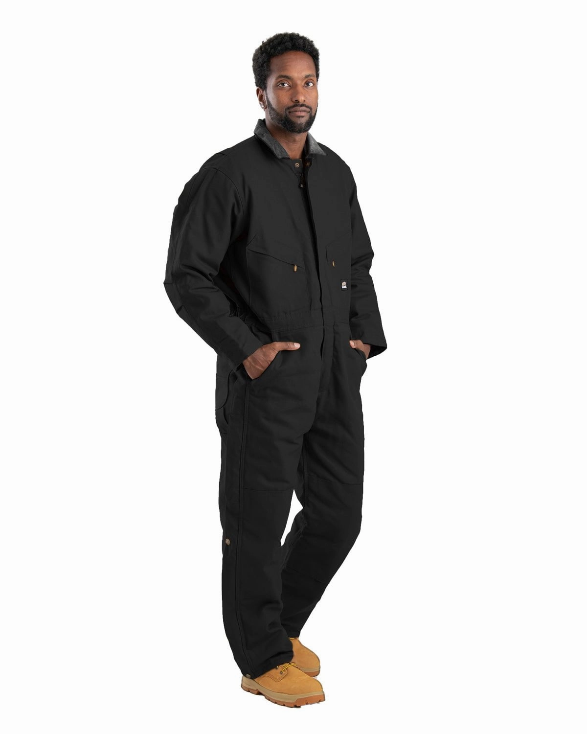 Berne Mens Heritage Duck Insulated Black 100% Cotton Work Coverall Taped Seam Technology