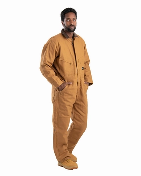 Fade Resistant Exterior Storm Ready Gear Berne Mens Heritage Insulated Brown Duck 100% Cotton Work Coverall