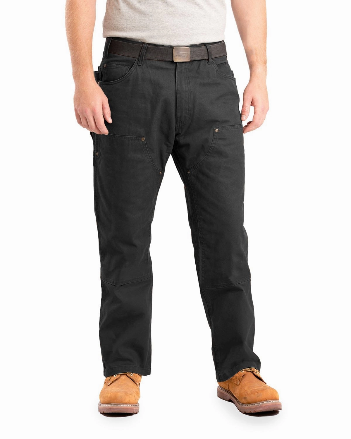 Layering Essential Berne Mens Highland Double-Front Duck Black 100% Cotton Pants