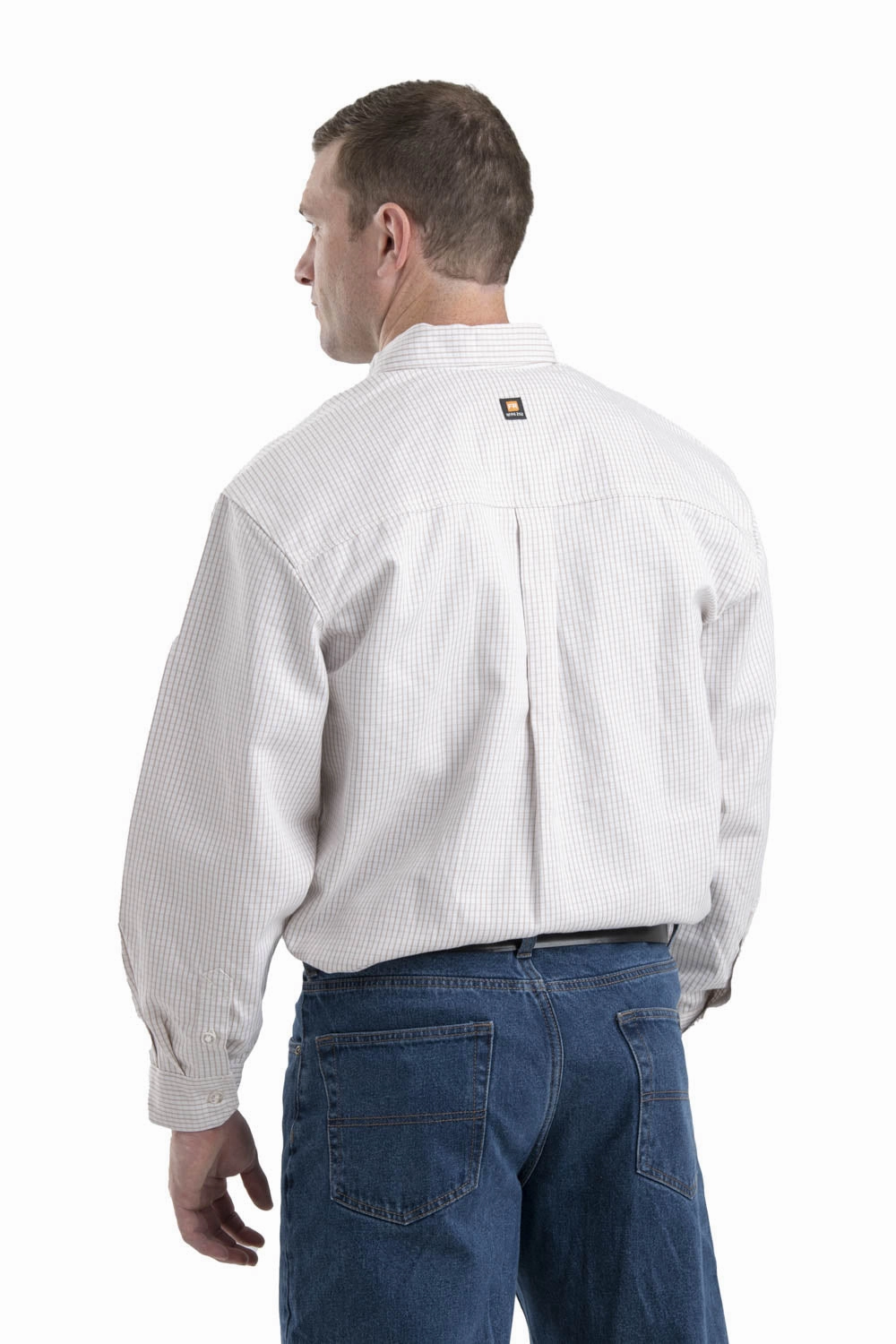 Sustainable Material Berne Mens Khaki 100% Cotton FR Button Down Workshirt L/S