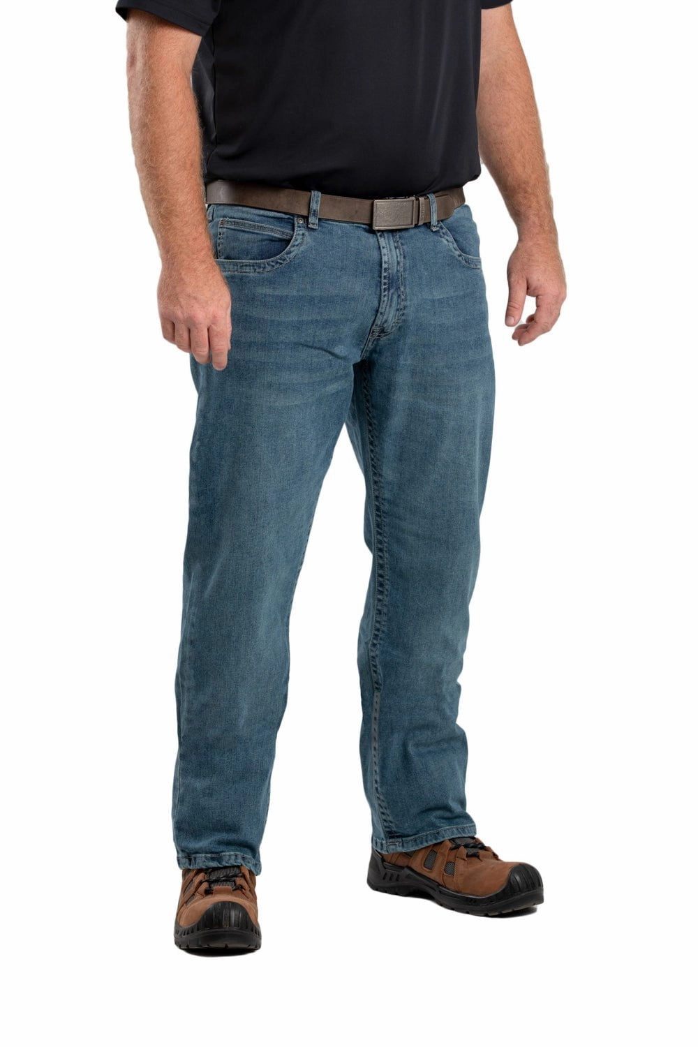 Comfortable fit All Round Piece Berne Mens Limestone Cotton Blend Highland Flex Bootcut Jeans