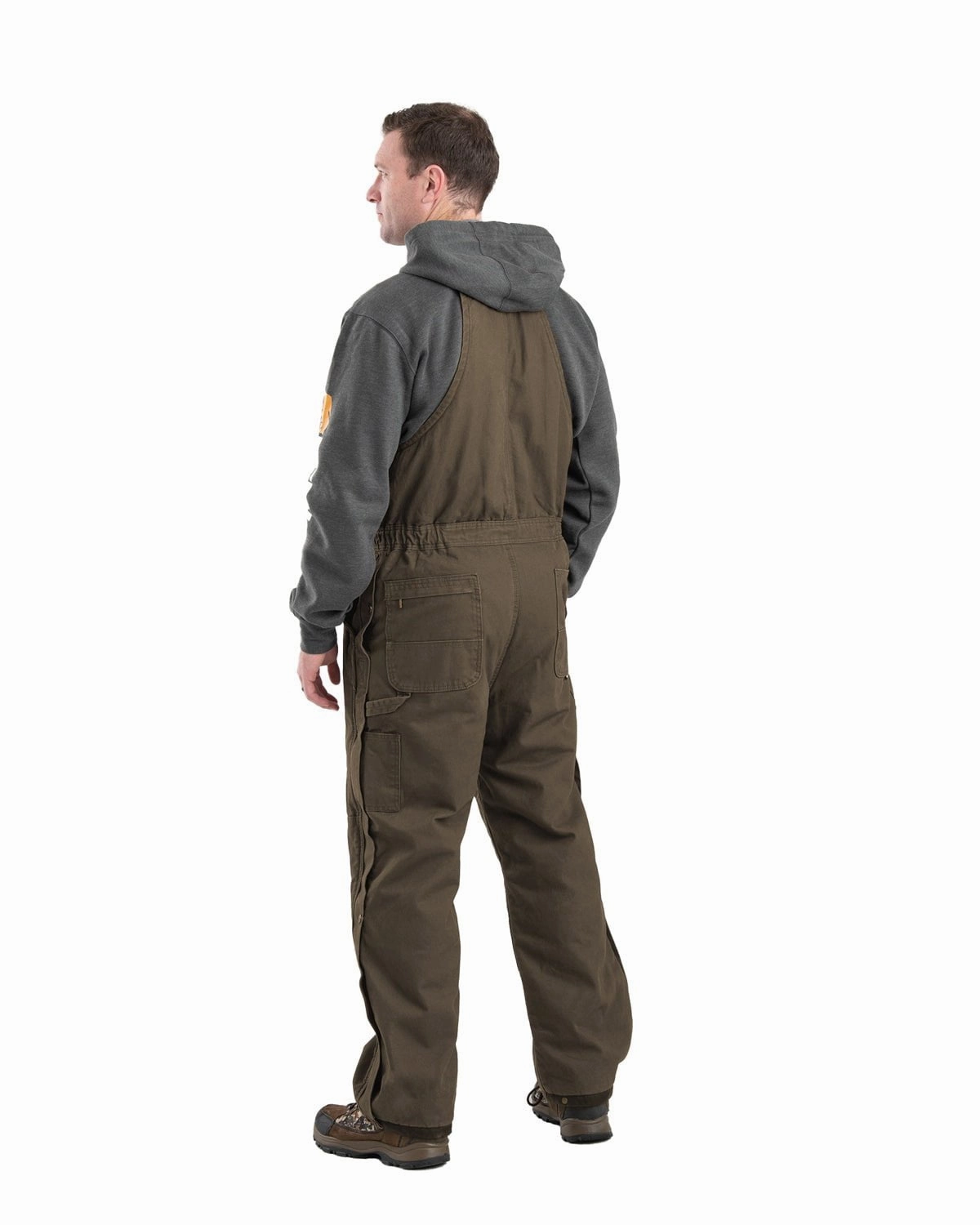 Berne Mens Olive Duck 100% Cotton Insulated Bib Overall Cold Days