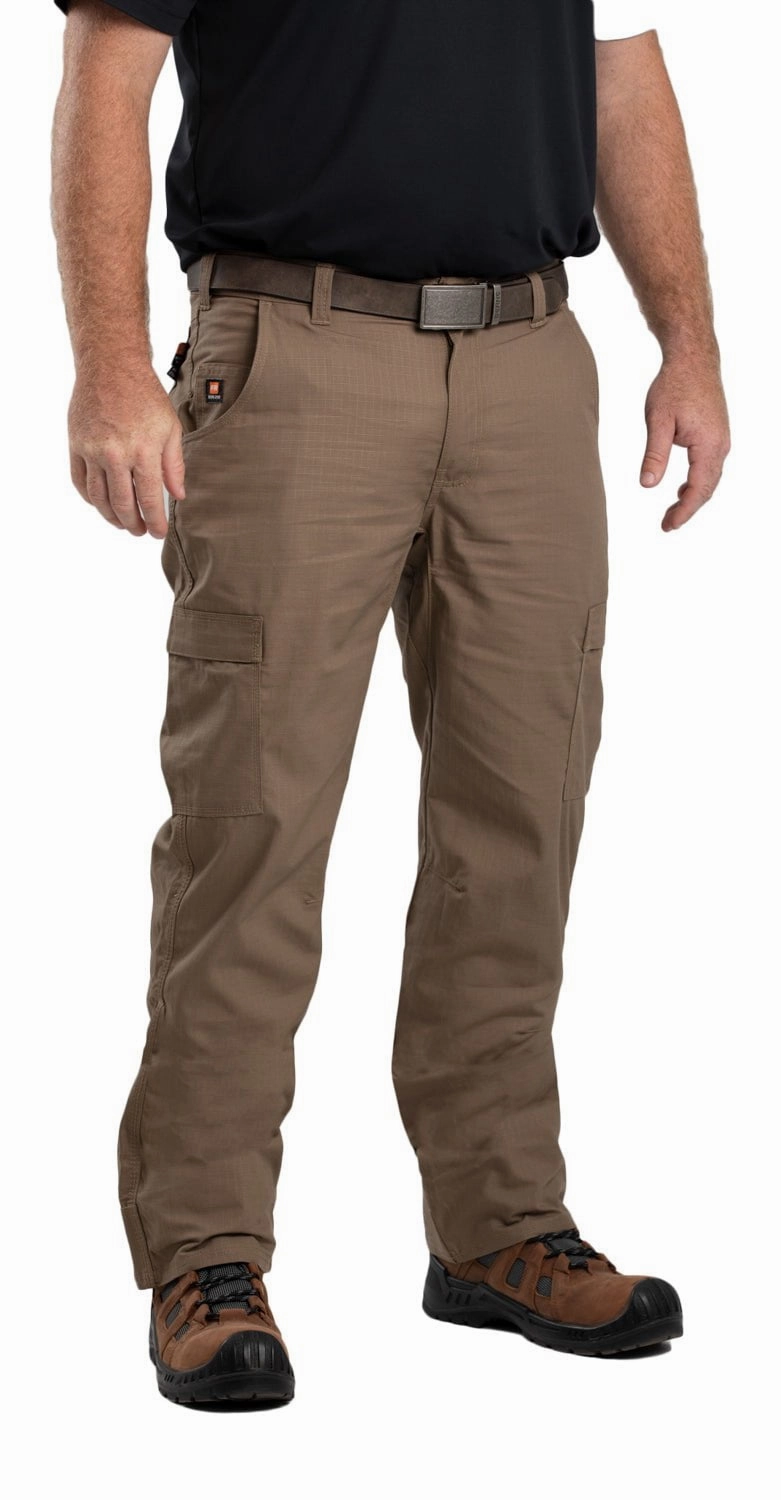 Adjustable drawstring Berne Mens Putty 100% Nylon Flame Resistant Ripstop Cargo Pants