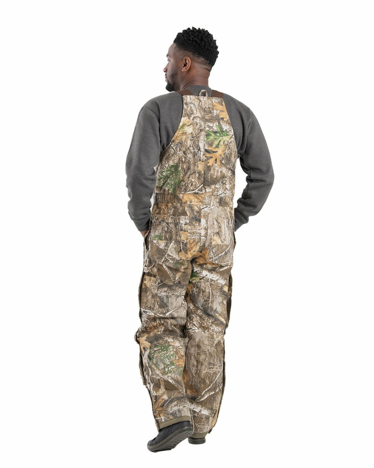 Berne Mens Realtree Edge 100% Cotton Deluxe Insulated Bib Overall Plaid Design