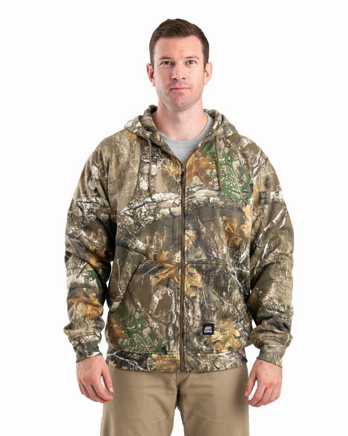 Designer Look Winter Essentials Berne Mens Realtree Edge Cotton Blend Hooded Sweatshirt