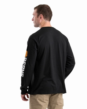 Lightweight Style Friction Free Inner Lining Berne Mens Signature Performance Black Cotton Blend L/S T-Shirt
